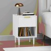 ORRD 22.8" Modern White Nightstand with Drawer & Open Shelf, Gold Handle - 4 of 4