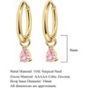 Product Description: FANSING Lightweight Drop Dangle Huggie Earrings with Birthstone Charm - 3 of 4
