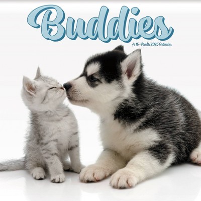 Trends International 2025 Buddies Wall Calendar: Monthly 12x12" Multicolored Paper, Saddle Stitch Binding, All Ages