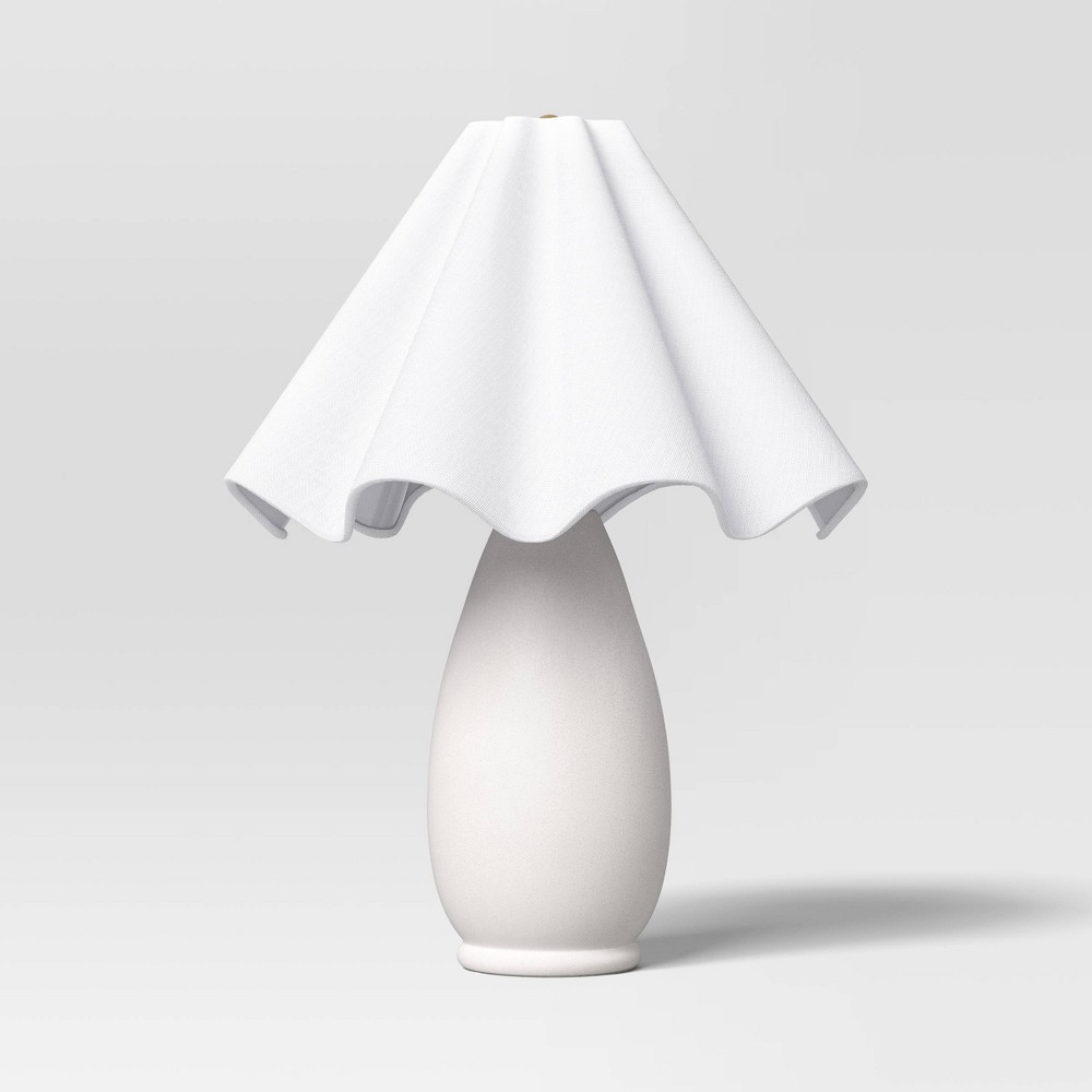 Wavy Shade Collection with Ceramic Base Table Lamp White - Threshold™