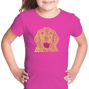 LA Pop Art Girl's Word Art T-shirt - Dog - 1 of 4