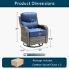 Outdoor Swivel Rocker Chair with 6 Inch Thick Cushion 2 in 1 Porch Glider Swivel Chair - Wicker Patio Furniture Patio Swivel Glider Seating - 3 of 4