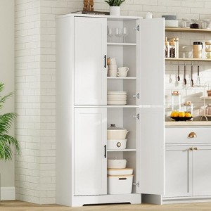 必填70in Tall Kitchen Pantry Cabinet, Freestanding Storage Cabinet with 4 Doors and Adjustable Shelves, for Dining Room,Living Room - 1 of 4