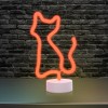 Xtreme Cat Neon Sign, Orange LED Cat Tabletop Sign with Holder Base, Battery Powered, 4 Hour Timer - 2 of 4