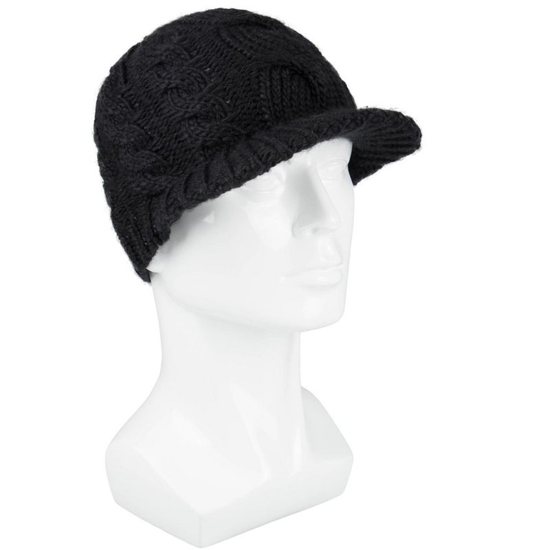 Jessica Simpson Women's Cable Knit Newsboy Beanie Hat with Brim, 5 of 6