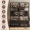 82.7" Tall Farmhouse Wine Cabinet With Glasses Holder, Floor Standing Large Kitchen Storage Rack For Coffee,Living Room Kitchen - 3 of 4