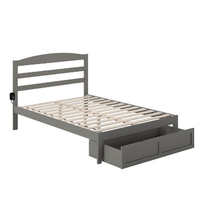 AFI Furnishings Warren Platform Bed F with Foot Drawer AG