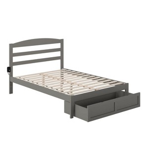 AFI Furnishings Warren Platform Bed F with Foot Drawer AG - 1 of 4
