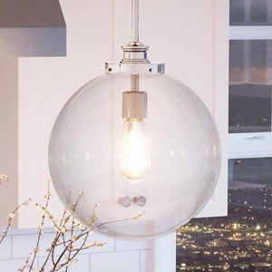 Urban Ambiance Luxury Vintage Pendant,  15"H x 12"W,  Polished Nickel Finish, UHP2644 - 1 of 4