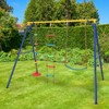 Costway 4-in-1 Kids Swing Sports Set Carbon Steel Swing Stand w/Basketball Hoop Climbing Ladder - 4 of 4