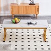 Vynxaria Contemporary Coffee Table Rock Slab Top (White Marble Pattern), Golden Metal X-Legs, Durable, Easy Assembly - 3 of 4