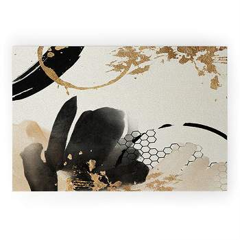 Sheila Wenzel-Ganny Black Ink Abstract Welcome Mat - Deny Designs