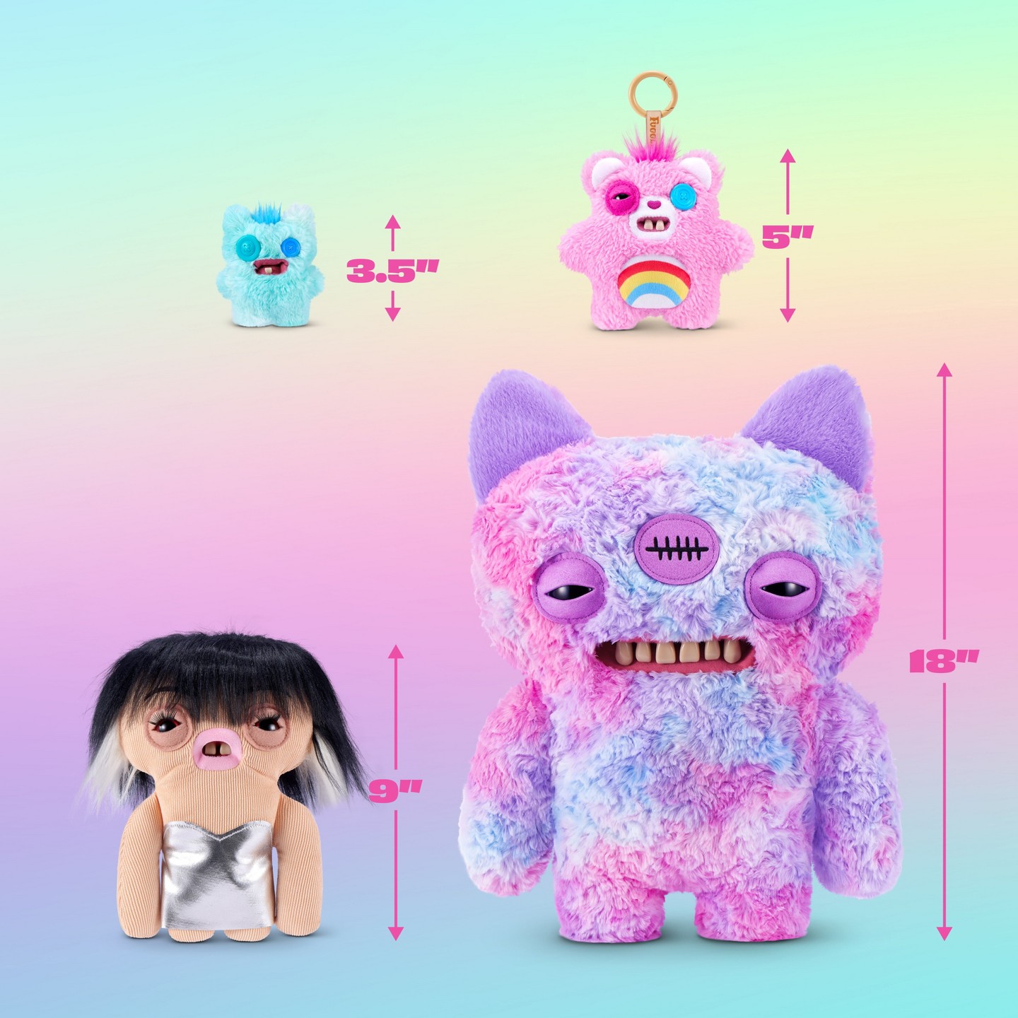 Детские мягкие игрушки Fuggler Care Bears Keyring Charms 5" — фото 8