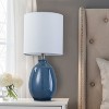 C Cattleya 19in. Modern Ceramic Table Lamp with Linen Shade for Nightstand - 2 of 4