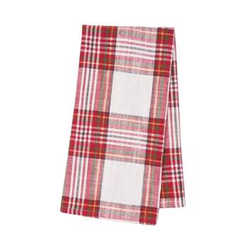 C&F Home 27' X 18" Gracelyn Plaid Woven Cotton Kitchen Dish Towel, Red and White Plaid