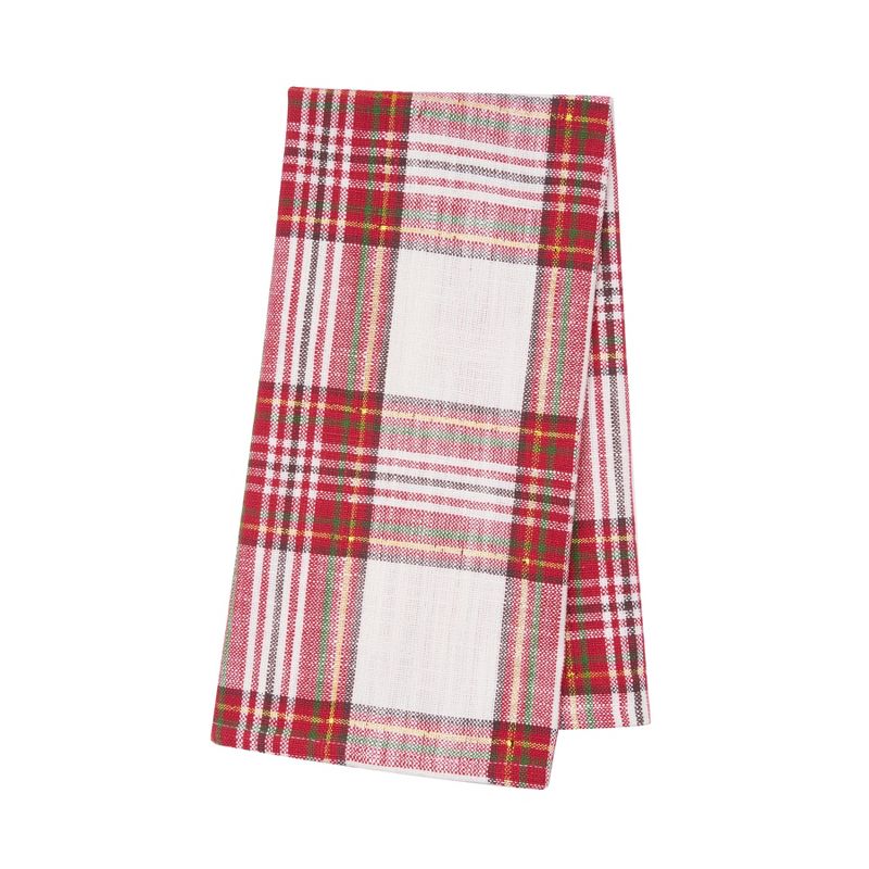 C&F Home 27' X 18" Gracelyn Plaid Woven Cotton Kitchen Dish Towel, Red and White Plaid, 1 of 5