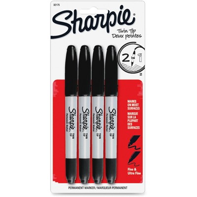 Sharpie Twin Tip Permanent Marker Fine/Ultra Fine Point 4/PK Ast 32175PP