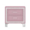 INFURNIC Nightstands Mid Century Vintage Velvet Nightstand with Silver Glitter Strip and Metal Legs for Bedroom, Pink, 21.8"*15.9"*21.7" - 4 of 4