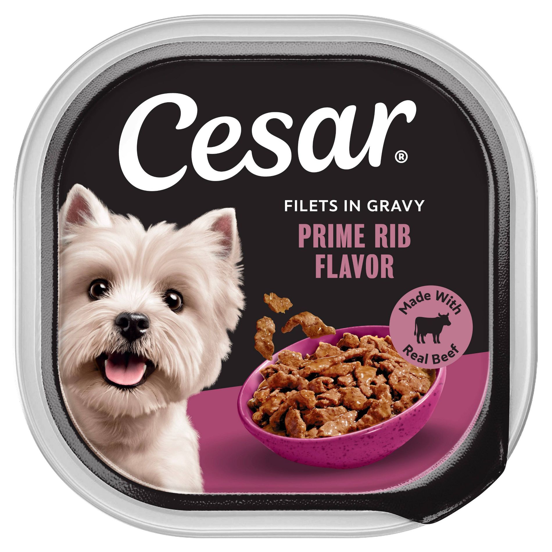 Cesar Filets in Gravy, Chicken, Beef and Red Meat Flavor Small Breed Wet Dog Food - 3.5oz