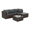 ELJGET 5 Piece Patio Furniture Set, Outdoor Sectional Sofa PE Rattan Conversation Set with Table & Thickened Cushions - 4 of 4