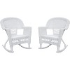 HomeStock Modern Motifs Patio Chair Set Of 2, Outdoor Rocking Chairs In White Resin Wicker, Steel Frame For Durability, Stackable For Storage - 4 of 4