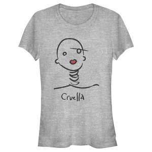 Juniors Womens Cruella Abstract Doodle T-Shirt - 1 of 4