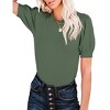Women's Short Sleeve Sweater Tops 2025 Spring Summer Trendy Crew Neck Casual T Shirts Blouses,Army Green - 2XL - 3 of 4