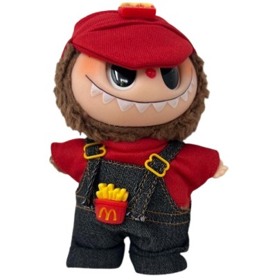 Doll Clothes Superstore Fast Food Worker in Slick Overalls Uniform for 17.5 Labubu Dolls