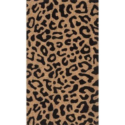 Nuloom Leopard 1x2 Indoor/Outdoor Door Mat for Living Room Patio Deck Front Porch, Natural