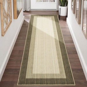 Low-Pile Washable Bordered Area Rug for Living Room Bedroom Dining Room, Non-Slip Stain Resistant Non-Shedding Carpet Geometric Floor Decor - 1 of 4