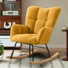 Racxily Teddy Fabric Nursery Rocking Chair - 2 of 4
