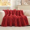 Cozy Bliss Faux Fur Plush Decorative Blanket, Cozy Warm Striped Throw Blanket - 4 of 4