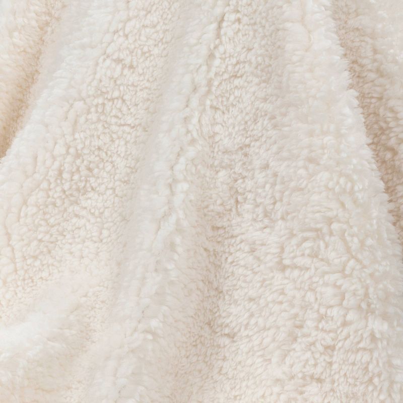 Long Faux Fur Throw Blanket Off-White - Threshold&#8482;, 6 of 9