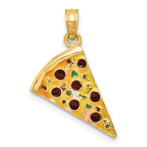 Black Bow Jewelry 14k Yellow Gold Enameled Pizza Slice Pendant - 1 of 4