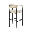 PAGED Modern Fabric Bar Stools Set of 2, Counter Stool with Back, Arms and Iron Legs for Bar, Kitchen, Dining Room, Load Capacity 260 LBS - 4 of 4