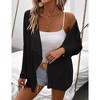 Womens Lightweight Crochet Cardigan Sweater Rib Knit Open Front Mesh Cardigan Sweater Coats - 3 of 4
