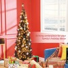 6ft Pencil Christmas Tree, Slim Artificial Christmas Tree with Realistic Branches and Warm White LED Lights - 4 of 4