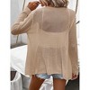 BLUEMING Womens Open Front Cardigan Extra Lightweight Crochet Cardigan Beach Sheer Sweater Cover Up Tops - 2 of 4