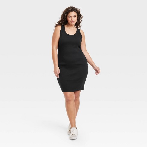 Women's Ribbed Mini Bodycon Dress - Universal Thread™ Black 1x : Target