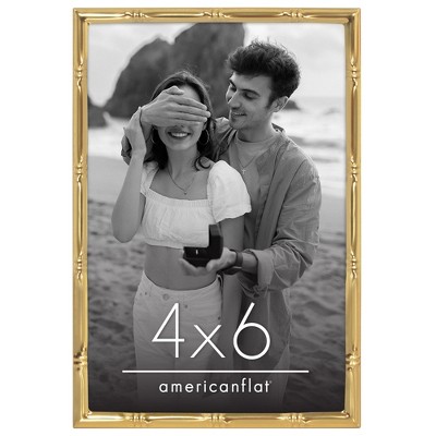 Americanflat Picture Frame with Bamboo-Style Molding and Shatter-Resistant Glass - Gallery Style Frames for Tabletop or Wall Display