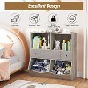 Kids Toy Storage Organizer with 3 Removable Drawers and 4 Open Cubbies, Multifunctional Bookshelf and Floor Cabinet for Nursery, Playroom and Bedroom - 3 of 4