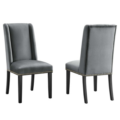 Modway Baron Performance Velvet Dining Chairs - Set of 2