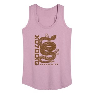 Women's - Instant Message - Rattlesnake Nothing To Mess With Graphic Racerback Tank - 1 of 4