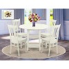 HomeStock 5-Pc Linen White Finish Solid Wood Top - Dining Room Set - Seats-4 - 2 of 4