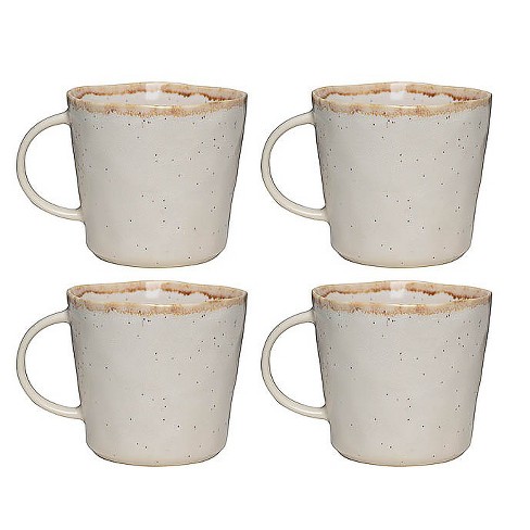 Amici Home 18 Oz Set Of 4 Cups Moonstone Ceramic Coffee Mugs Cream Target