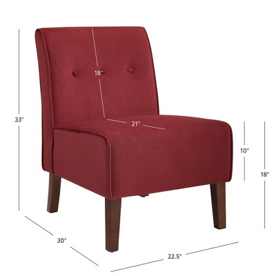Elegant Coco Slipper Accent Chair in Luxurious Red with Sturdy Wood Frame