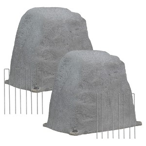 Sunnydaze Outdoor Polyresin Landscape Rock Septic Cover with Stakes - 2-Pack - 1 of 4