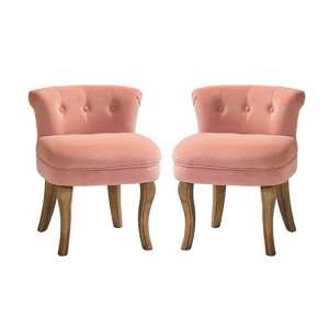 Serena Vanity Stool Set of 2 With Tufted Backrest | HULALA¬†HOME - 1 of 4
