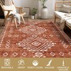 Faux Wool Modern Bohemian  Printed Area Rug Low Pile Non Slip Non Shedding Pet Friendly Machine Washable Carpet Perfect for Home Decoration - 2 of 4