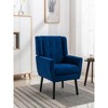 29.5"Modern Soft Velvet Material Ergonomics Accent Chair,Blue - 3 of 4